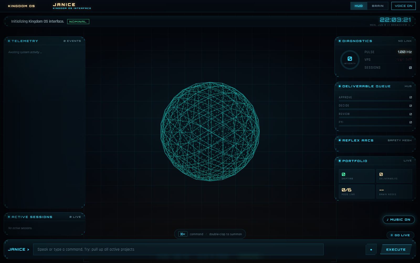 Janice HUD interface